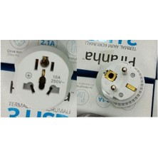 Caddemia Amerikan Ingiliz Fiş Adaptör Çevirici 16A 250V NK-605K (4434)