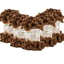 Puffy 5'li Paket (5X100GR) El Örgü Ipi ( 321 Kahve Moka )