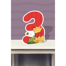 Neşeli Günlerim Winnie The Pooh  Temalı Ayaklı Rakam Pano - 3 Yaş (40 Cm)