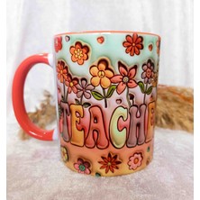 Mugs And Love Teacher 3D Baskı Büyük Boy Kupa