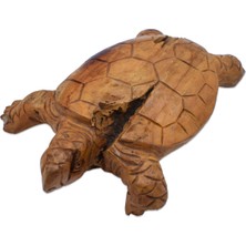 Hedicaret Ahşap Kaplumbağa Biblosu Dekoratif Tek Parça Hediye Biblo