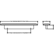 System 9020 Line-Çizgili Kulp Antik Renk Tek Adet 320 mm