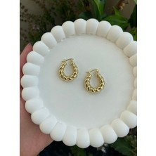 Anetta Jewelry Altın Renk Burgulu Küpe(2 Cm) çelik takı