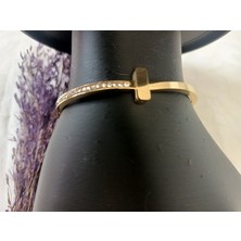 Lilly And Molly Jewelry T Zirkon Taşlı Çelik Kelepçe