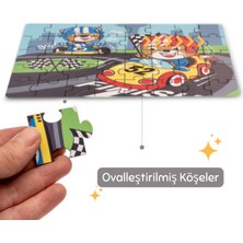 Hopiers Montessori Çılgın Yarış Ahşap 40 Parça Puzzle/ 1+ Yaş/ Eğitici, Öğretici ve Güvenli Çocuk Oyuncağı