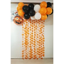 Pekshop Halloween Parti Balon Süsleme Seti Perdeli Folyo Balonlu Cadılar Bayramı Süsleme Seti