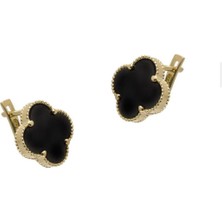 Siyah Vancleef Model Altın Küpe