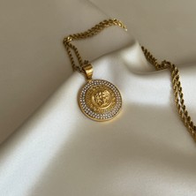 Laria Jewelry Altın Kaplama Taşlı Medusa Kolye