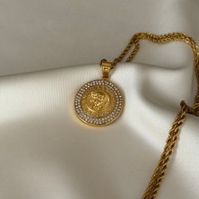 Laria Jewelry Altın Kaplama Taşlı Medusa Kolye