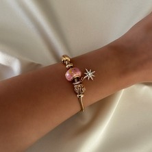 Laria Jewelry Pandora Pembe Yıldız Charm'lı Bileklik