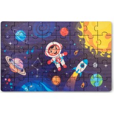 Hopiers Montessori Galaxy Ahşap 40 Parça Puzzle Seti/ 1+ Yaş/ Eğitici, Öğretici ve Güvenli Çocuk Oyuncağı