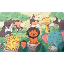 Hopiers Montessori Forest Animals Ahşap 40 Parça Puzzle Seti/ 1+ Yaş/ Eğitici, Öğretici ve Güvenli Çocuk Oyuncağı