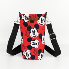 Woodycord  1 Litrelik Matara Kılıfı Su Şişesi Taşıma Çantası Water Bottle Bag Mickey Mause