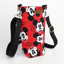 Woodycord  1 Litrelik Matara Kılıfı Su Şişesi Taşıma Çantası Water Bottle Bag Mickey Mause