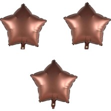 Rönesans Parti Yıldız Folyo Balon 3 Adet Kahverengi