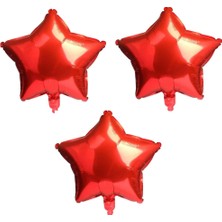 Rönesans Parti Yıldız Folyo Balon 3 Adet Kırmızı