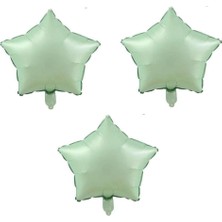 Rönesans Parti Yıldız Folyo Balon 3 Adet Su Yeşili