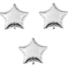 Rönesans Parti Yıldız Folyo Balon 3 Adet Gümüş