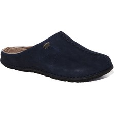 Forelli 49121 Erkek Lacivert Nubuk Kürklü Terlik