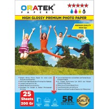 Oratek Premium Parlak A4 Fotoğraf Kağıdı 200 gr 20 Yaprak