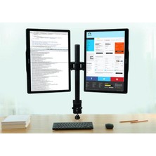 Kenly LCD Monıtör 2li LED Tv Full Hareketli Çelik Masa Tutucu