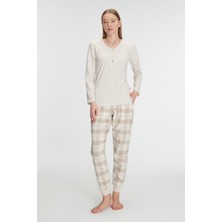 Kadın Pamuklu Uzun Kollu Pijama Takımı11263