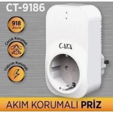 Cata Akım Korumalı Tekli Topraklı Priz CT-9186