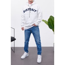 Nomarc Distosit Beyaz Kapüşonlu Sweatshirt