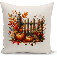 Bertille Home Sonbahar Serisi Çift Tarafı Dijital Baskılı Kırlent Kılıfı (Halloween Autumn Cushion Cover)