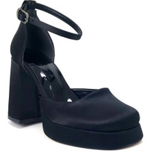 Beety 725 24KA Kadın Abiye Ayakkabı Siyah Saten