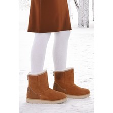 Kiko Kids Jessy Fermuarlı Kız Çocuk Bot Tarçın Renk Tekstil Malzemeden Rahat Tabanlı