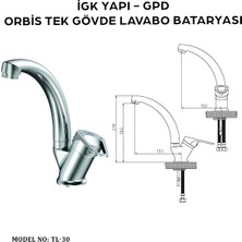 Gpd TL30 Orbis Tek Gövde Lavabo Bataryası