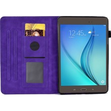 Seashell Digital Samsung Galaxy Tab A 8.0 SM T350 (2015) Tam Koruma Destekli Stand Kart Yuvaları Baskı Desenli Deri Tablet Kılıfı (Yurt Dışından)