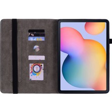 Seashell Digital Samsung Galaxy Tab S6 Lite (2020 2022 2024) Baskılı Deri Standlı Kart Tutucu Tablet Kılıfı (Yurt Dışından)