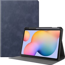 Seashell Digital Samsung Galaxy Tab S6 Lite (2024 2022 2020) Dokulu Pu Deri Standlı Kalem Yuvalı Akıllı Tablet Kılıfı (Yurt Dışından)