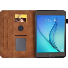 Seashell Digital Samsung Galaxy Tab A 8.0 SM T350 (2015) Tam Koruma Destekli Stand Kartı Yuvaları Baskılı Desenli Deri Tablet Kılıfı (Yurt Dışından)