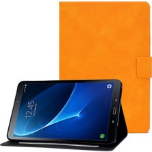 Seashell Digital Samsung Galaxy Tab A 10.1(T580 T585) Buzağı Dokulu Pu Deri Düz ​​ Katlanabilir Kart Tutuculu Stand Tablet Kılıfı (Yurt Dışından)