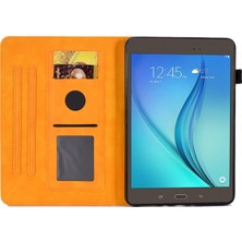 Seashell Digital Samsung Galaxy Tab A 8.0 SM T350 (2015) Tam Korumalı Destekli Stand Kart Yuvaları Baskılı Desenli Deri Haki Tablet Kılıfı (Yurt Dışından)