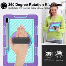 Seashell Digital Samsung Galaxy Tab S7 s8 Crossbody Omuz Askısı Döner Kickstand Nane Tablet Kılıfı (Yurt Dışından)