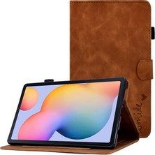 Seashell Digital Samsung Galaxy Tab S6 Lite (2024 2022 (2020) P610 Standlı Deri Kahve Tablet Kılıfı (Yurt Dışından)