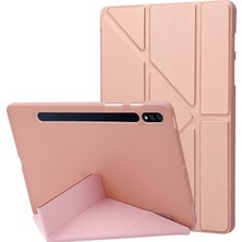 Seashell Digital Samsung Galaxy Tab S8 V Katlama Standı Silikon Deri Otomatik Uyandırma uyku Fonksiyonu Tablet Kılıfı (Yurt Dışından)