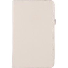 Seashell Digital Litchi Tahıl Akıllı Deri Samsung Galaxy Tab A 10.1 (2016) T580 T585 BEIGE Tablet Kılıfı (Yurt Dışından)