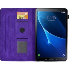 Seashell Digital Samsung Galaxy Tab A 10.1 (T580 T585) Otomatik Uyandırma uyku Anti Düşme Kart Yuvaları standı Deri Tablet Kılıfı (Yurt Dışından)