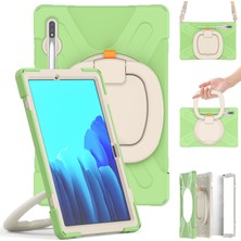 Seashell Digital Samsung Galaxy Tab S9 FE S9 S8 S7 T970 T975 GRASS Green beyaz Pc Silikon 360 Derece Döner Kick Stand Omuz Askılı Tablet Kılıfı (Yurt Dışından)