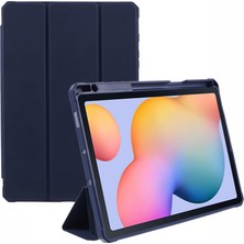 Seashell Digital Samsung Galaxy Tab S6 Lite (2024 2022 (2020) Pu Deri Üç Katlı Stand Şeffaf Arka Tablet Kılıfı (Yurt Dışından)