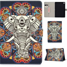 Seashell Digital Samsung Galaxy Tab S5E SM T720 ELEPHANT Desenli Deri Tablet Kılıfı (Yurt Dışından)