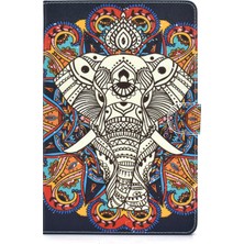 Seashell Digital Samsung Galaxy Tab S5E SM T720 ELEPHANT Desenli Deri Tablet Kılıfı (Yurt Dışından)