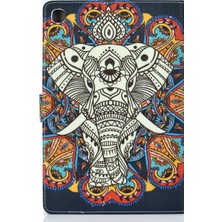 Seashell Digital Samsung Galaxy Tab S5E SM T720 ELEPHANT Desenli Deri Tablet Kılıfı (Yurt Dışından)