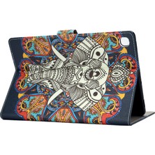 Seashell Digital Samsung Galaxy Tab S5E SM T720 ELEPHANT Desenli Deri Tablet Kılıfı (Yurt Dışından)