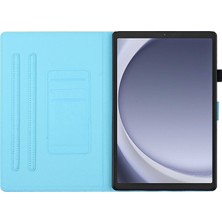 Seashell Digital Samsung Galaxy Tab A9 Deri Degrade Standı Kart Yuvaları Tablet Kılıfı (Yurt Dışından)